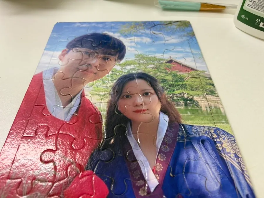 퍼즐 표면 글루 도포 과정