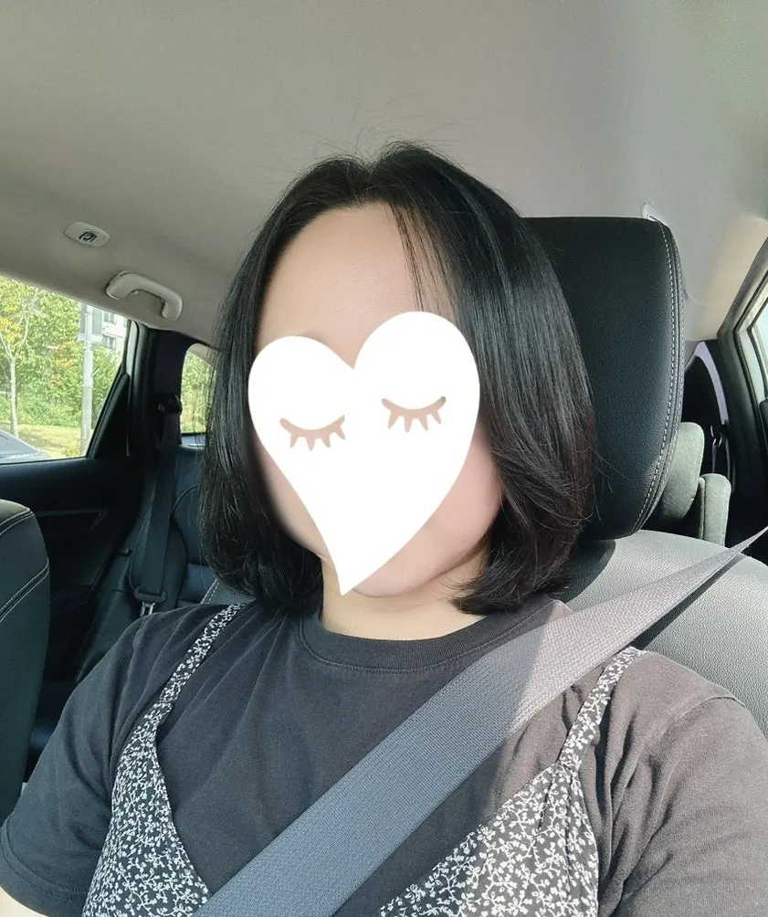 윗부분 매직과 아래 C컬이 살아있는 헤어