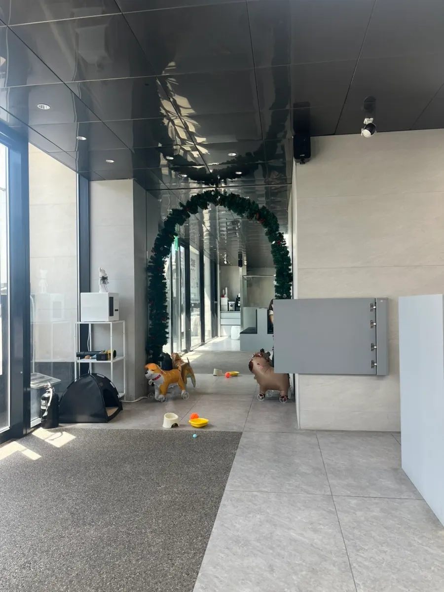 Bright gray-toned interior of Hair Onsae