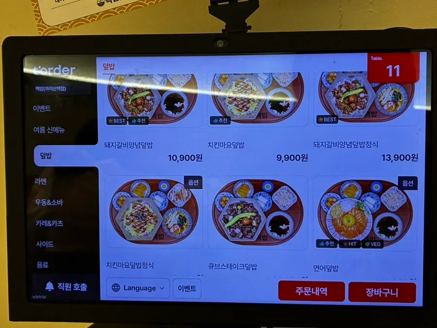 Menu board with pork cutlet and soba options