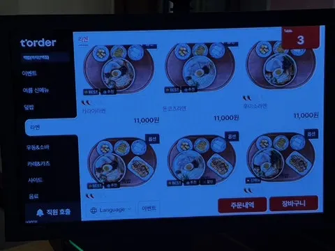Menu board listing ramen, udon, and soba