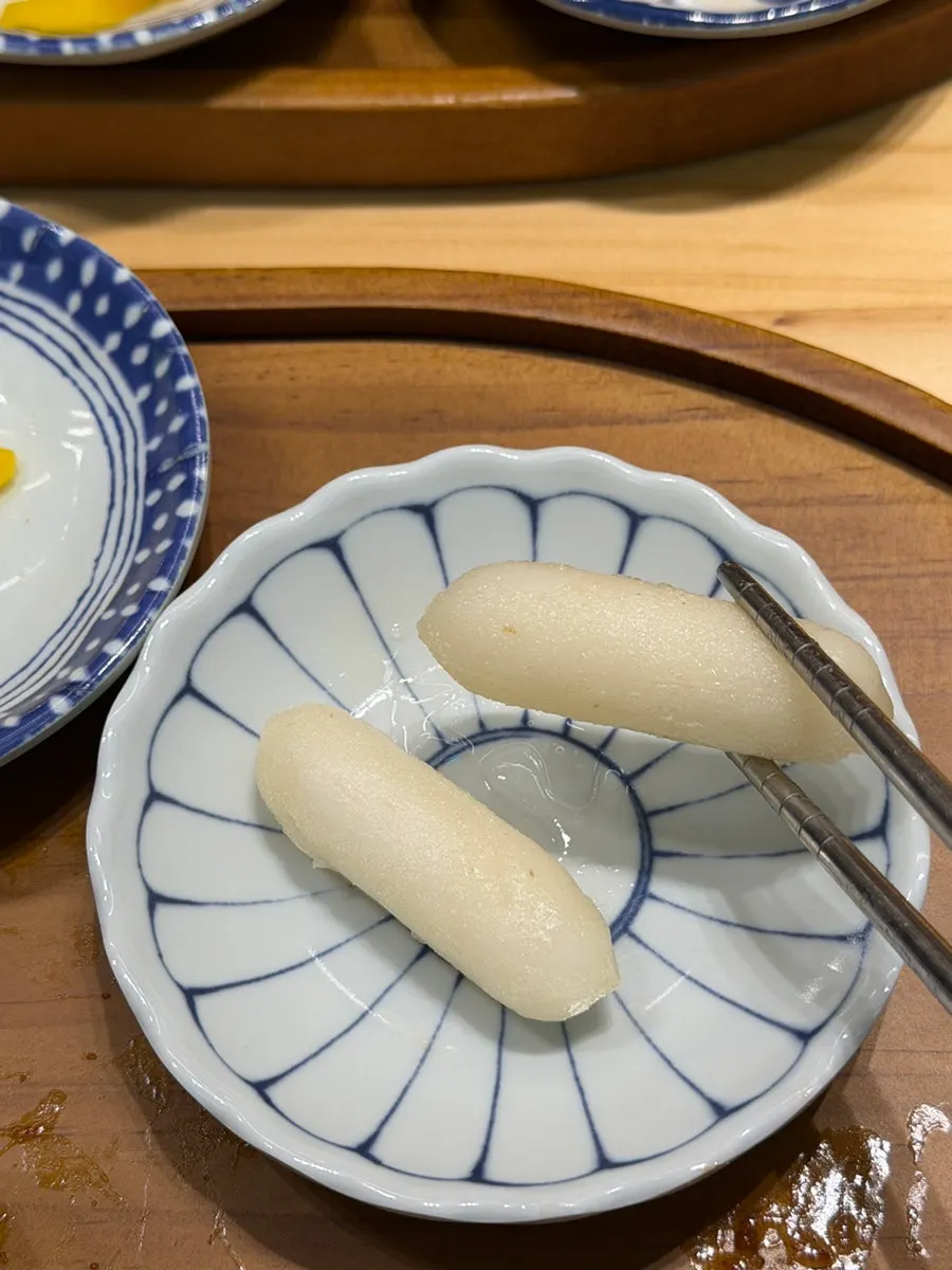 Cheese rice cake served as a side dish