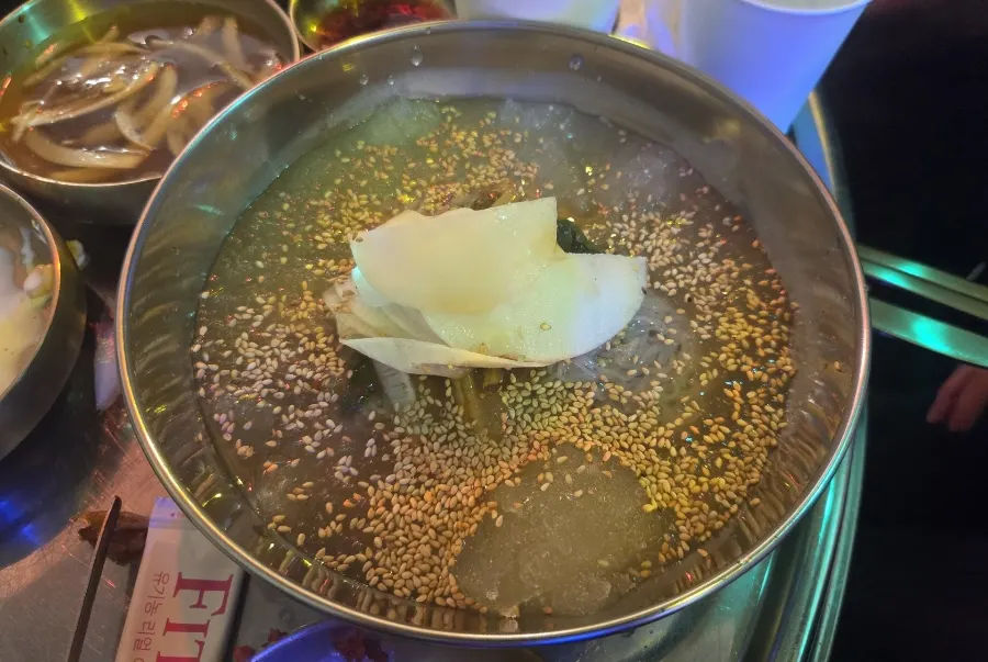 Mul naengmyeon with icy broth