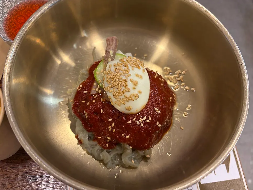 Dessert naengmyeon included in the set
