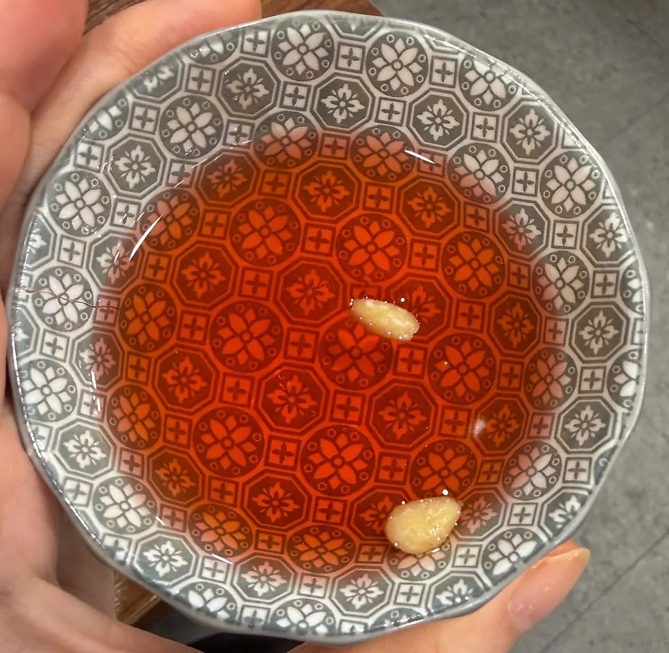 Omija tea served at the end of the meal