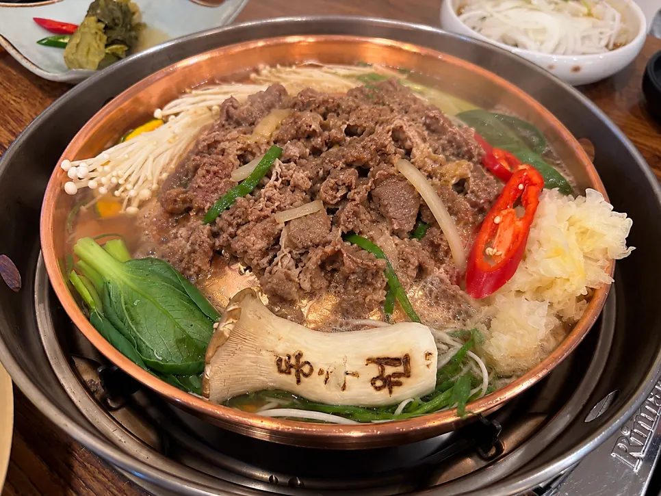 Table at Dongchuwon Bulgogi after finishing the meal