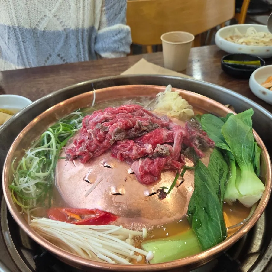 황동판에 올린 옛날불고기