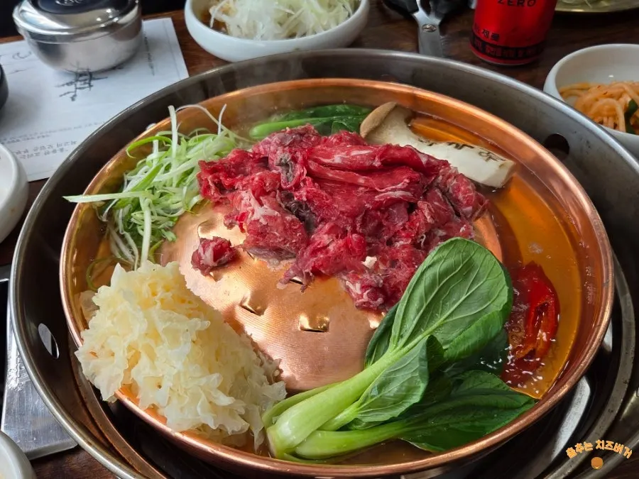 테이블에서 끓이는 한우불고기