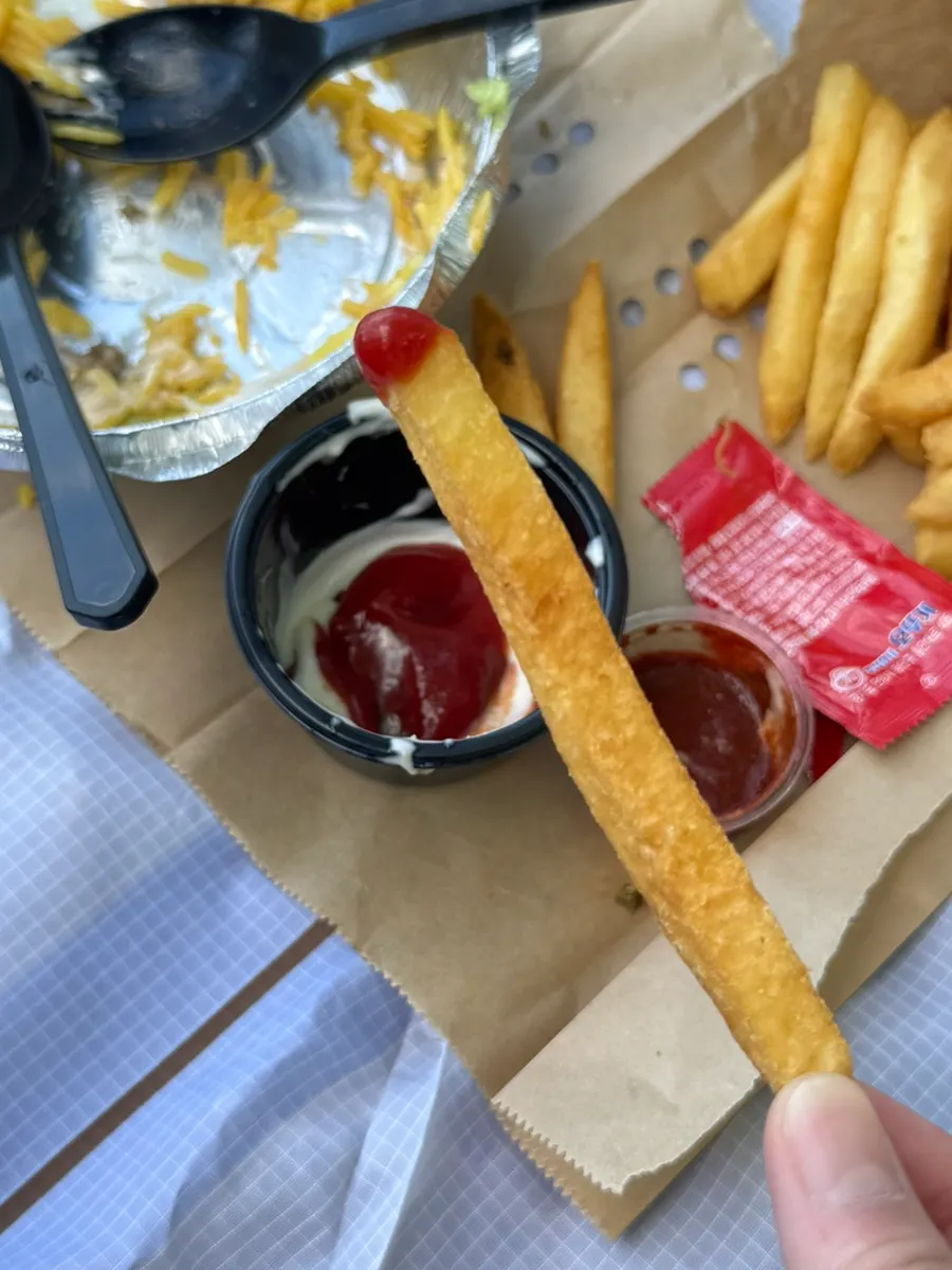 Crispy fries received through the review event