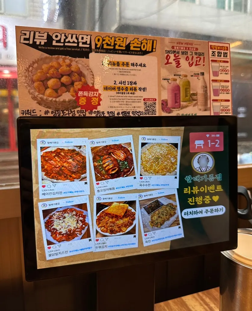 Set menu options including the staff set