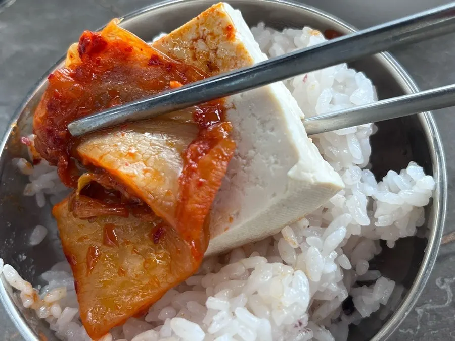 Rice mixed into doenjang-jjigae