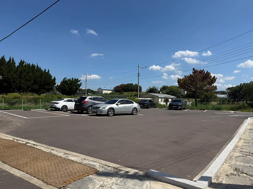 Ample parking space in front of Jogane Sotbap