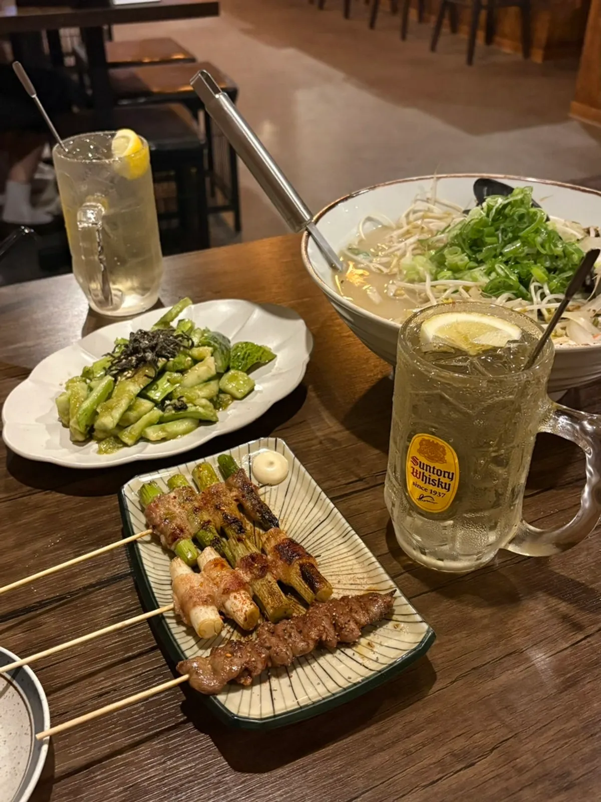 하마루 회기점 야키토리와 나가사키 짬뽕 상차림