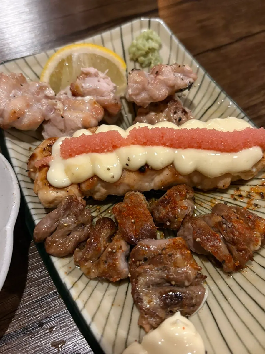 통통한 명란이 올라간 명란안심 꼬치