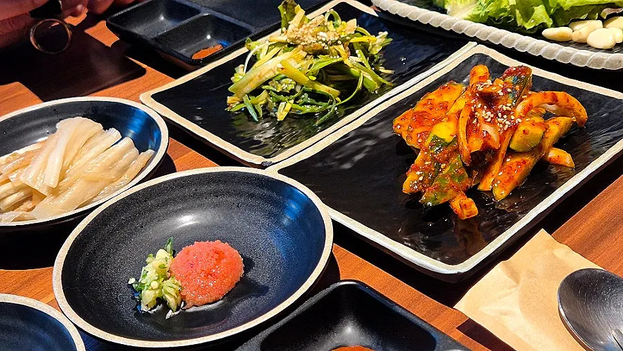 Breadcrumb salt and anchovy jeot dipping sauces