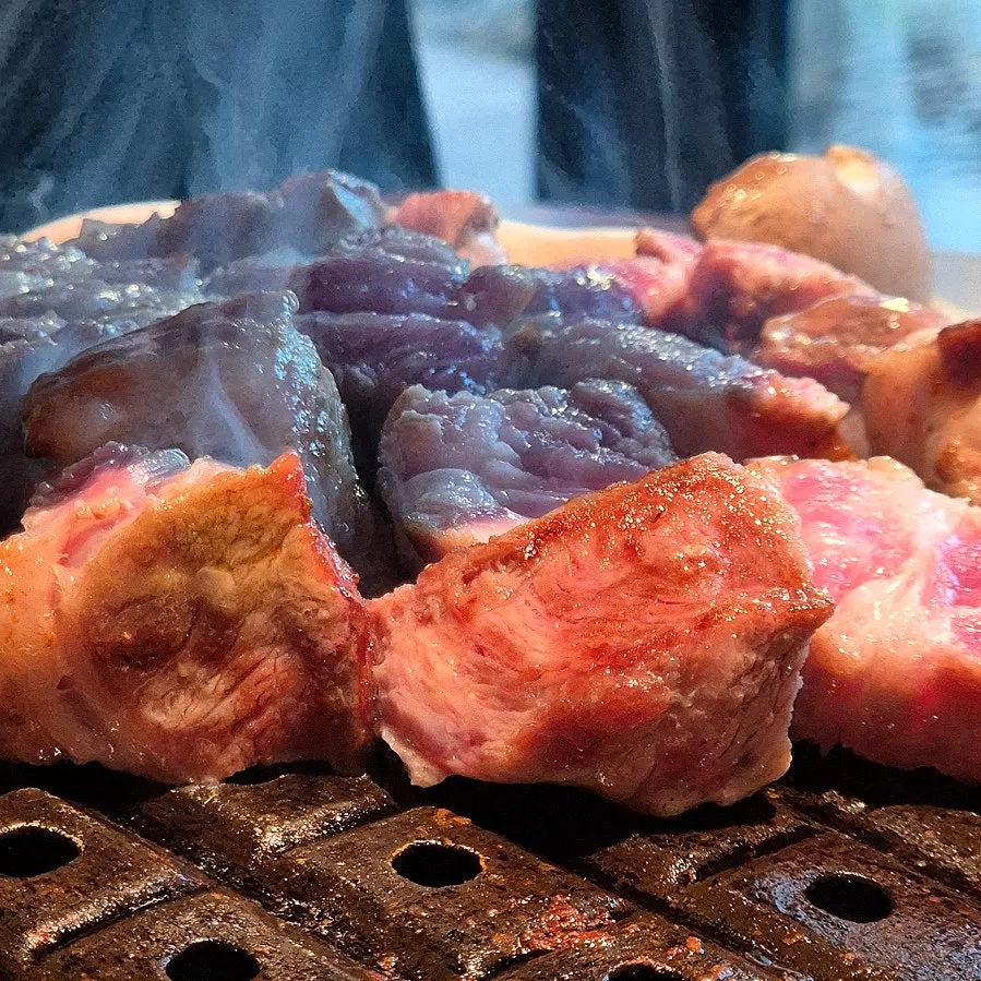 Black pork dipped in breadcrumb salt