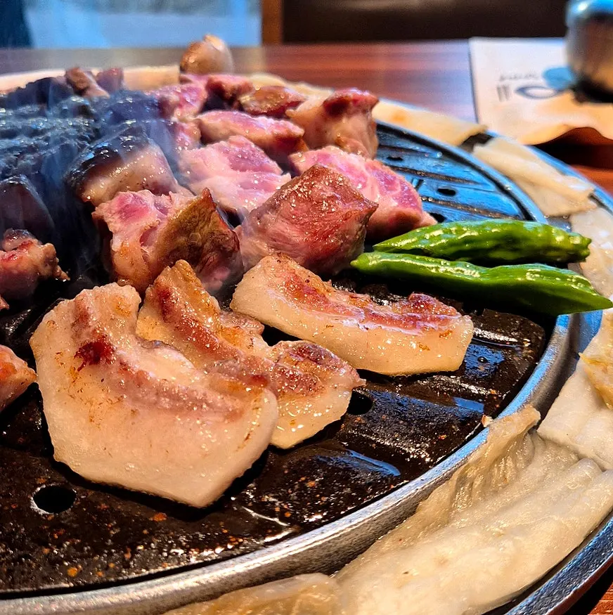 Aged kimchi paired with black pork