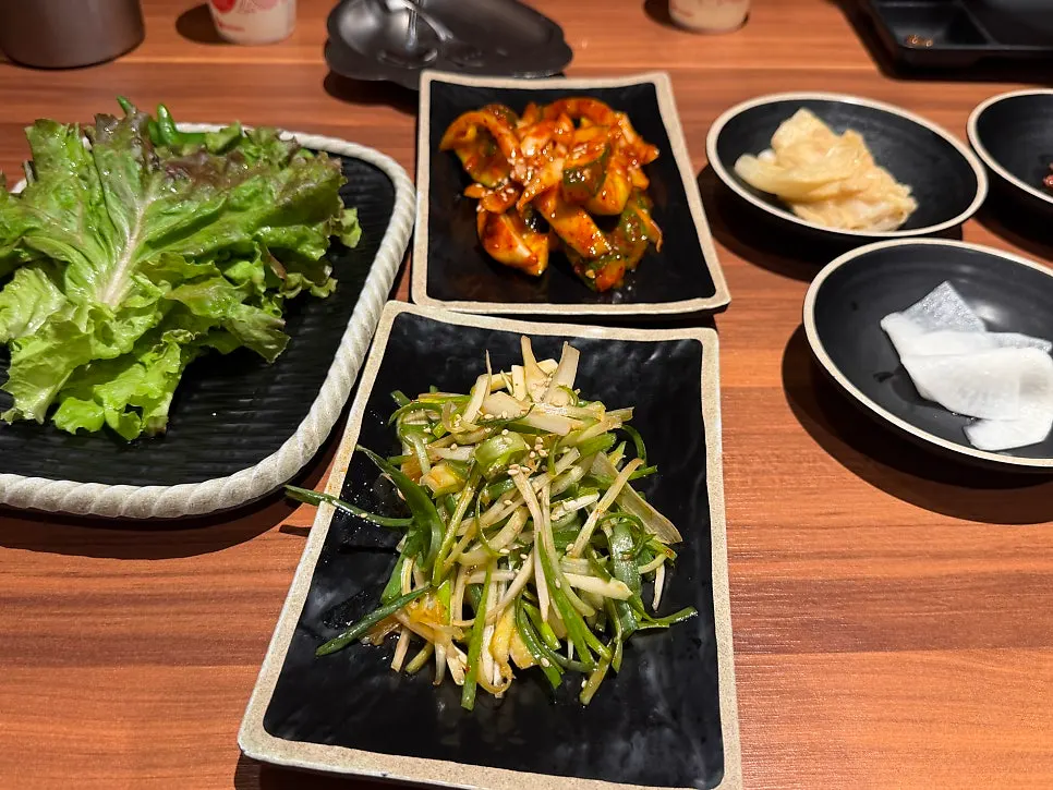 Aged kimchi and pickled radish side dishes
