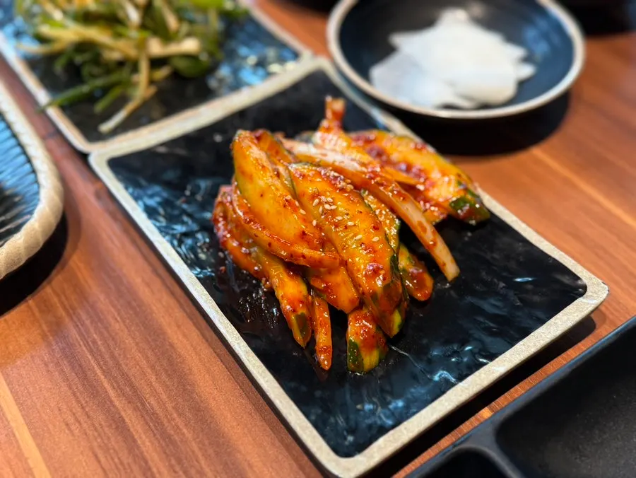 Grilled ogyeopsal with a chewy texture