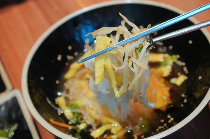 Cold noodles ordered as the finishing dish