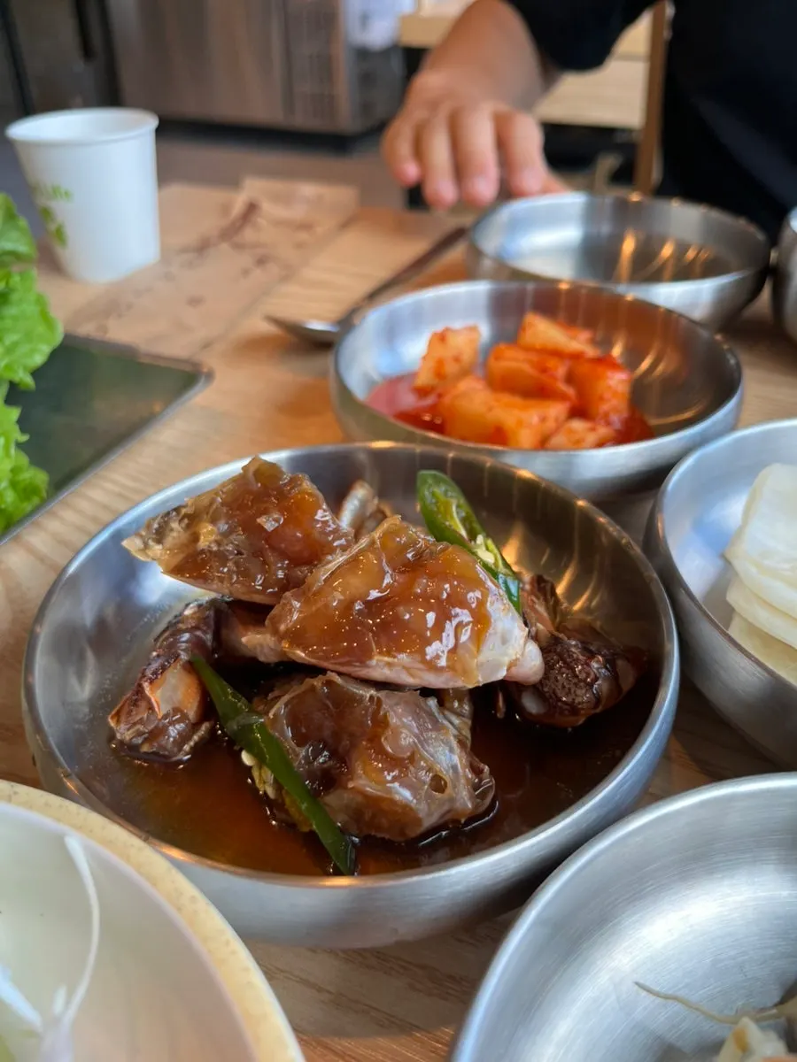 Ganjang gejang served as a side dish