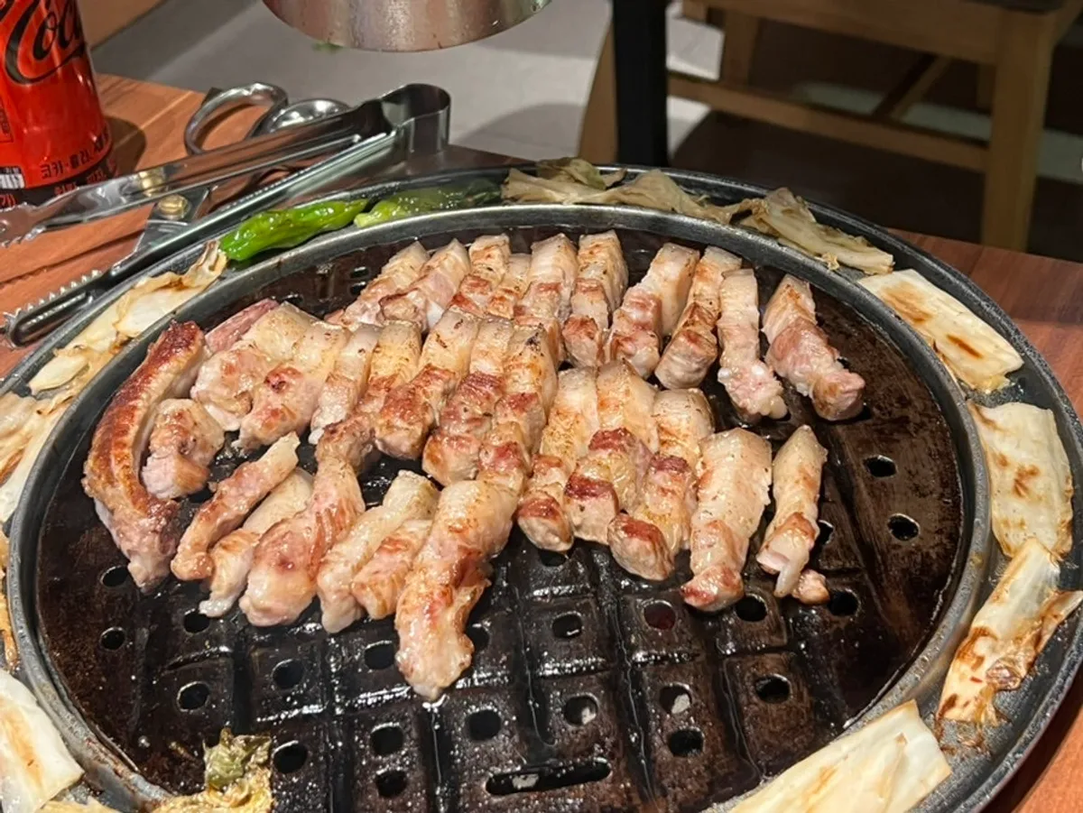 濟州三寸函德海水浴場店黑豬肉晚餐收尾