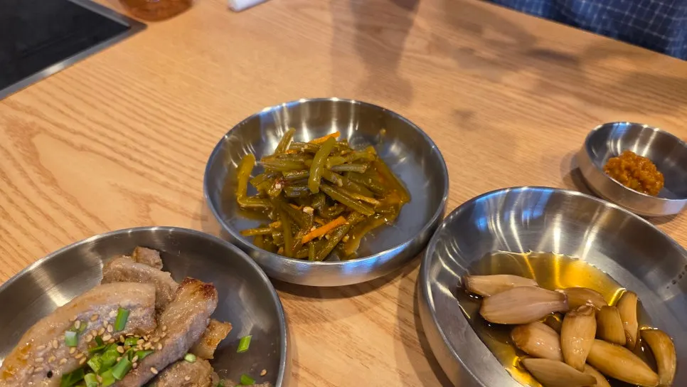 Mackerel dish on a Jeju meal spread