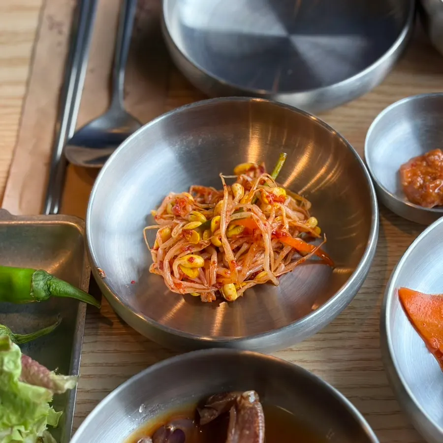 Close-up of ganjang gejang meat