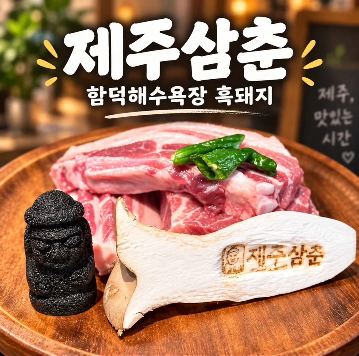 Hero image introducing a Jeju black pork meal