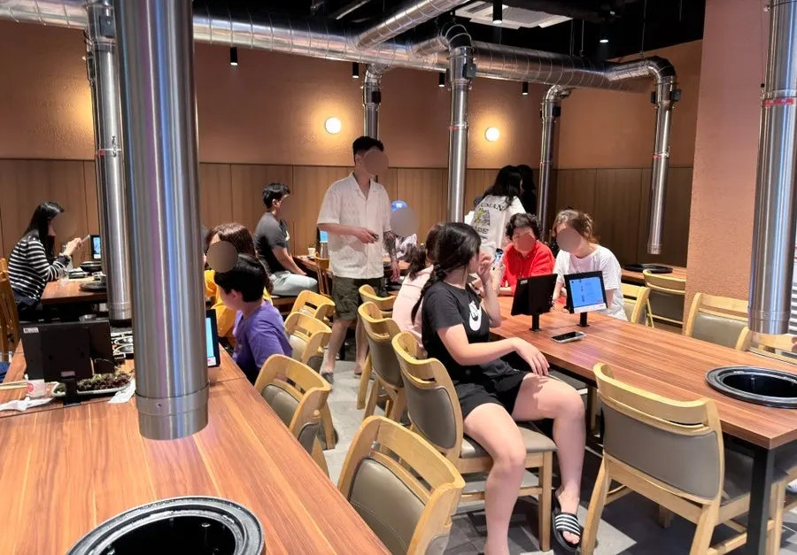 Restaurant seating with spacious table spacing