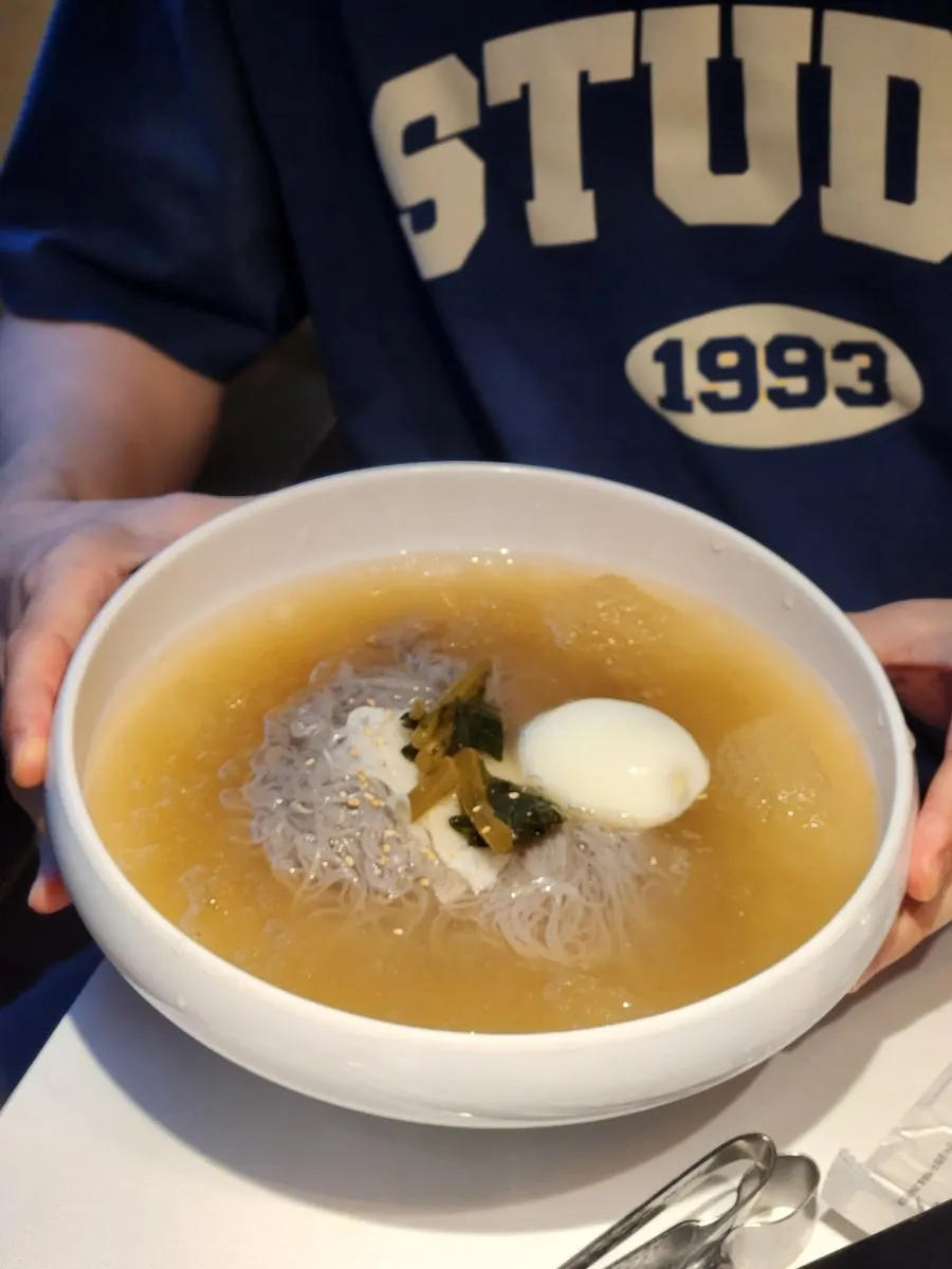 식사 마무리로 주문한 물냉면