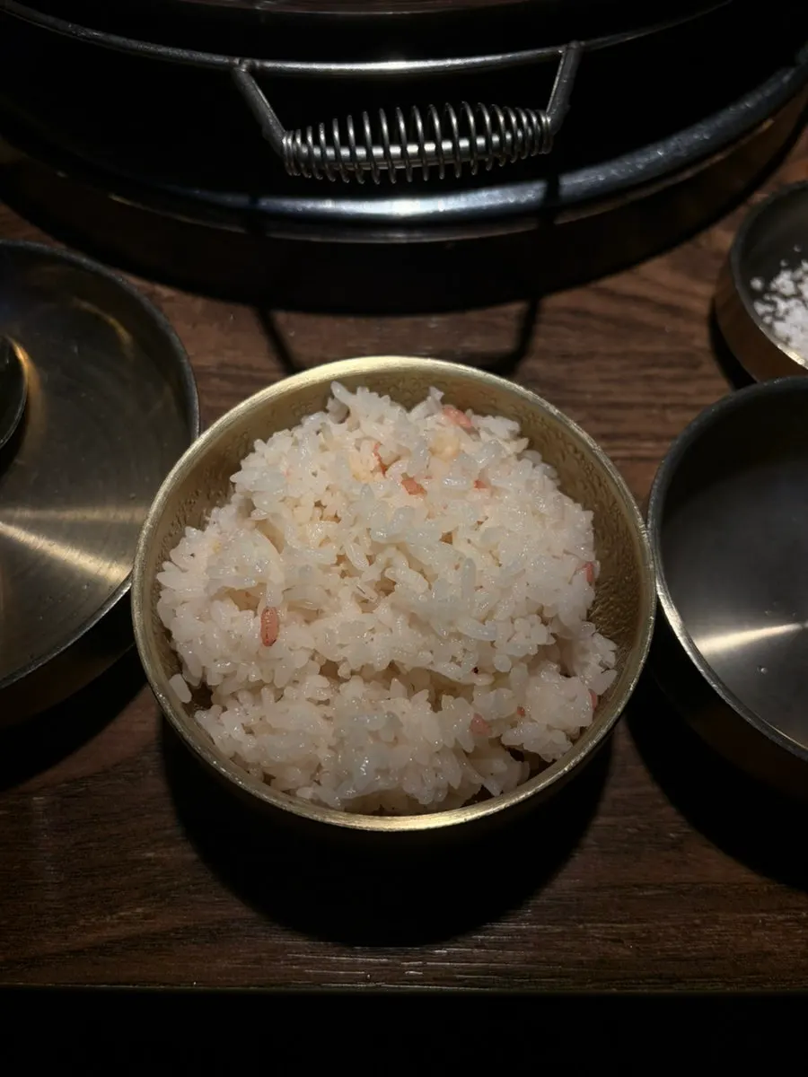Bowl of rice with grains resembling pollack roe