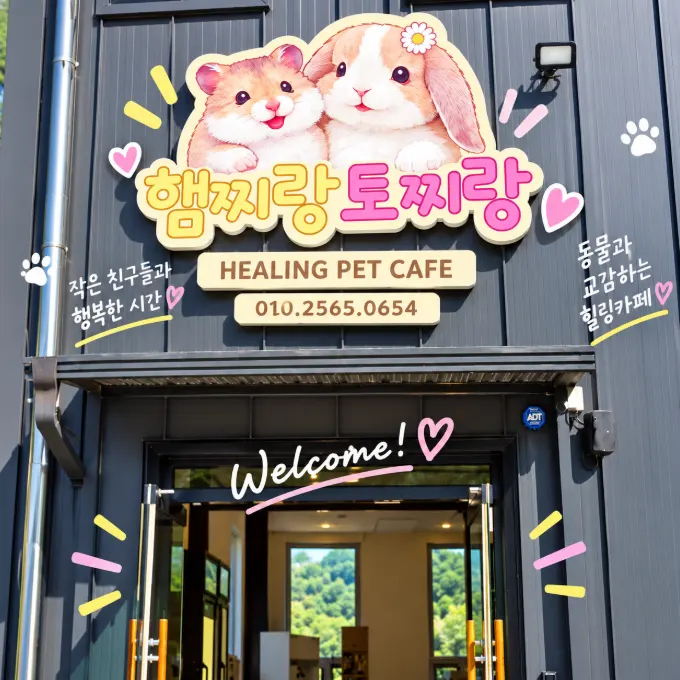 동물을 조심스럽게 바라보는 아이
