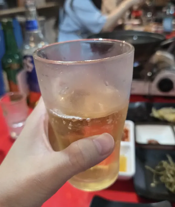 Yukhoe enjoyed as a drinking snack with soju