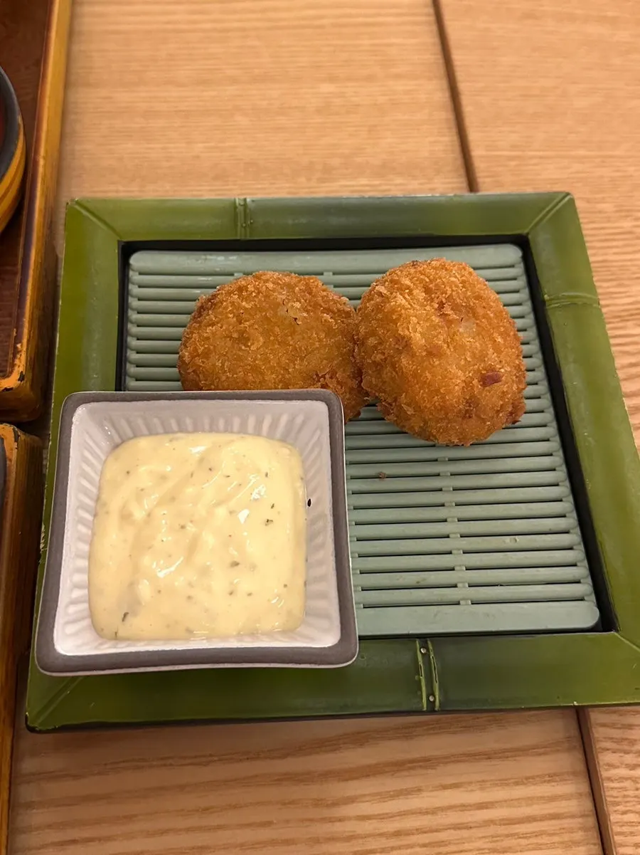 Plate of curry croquette