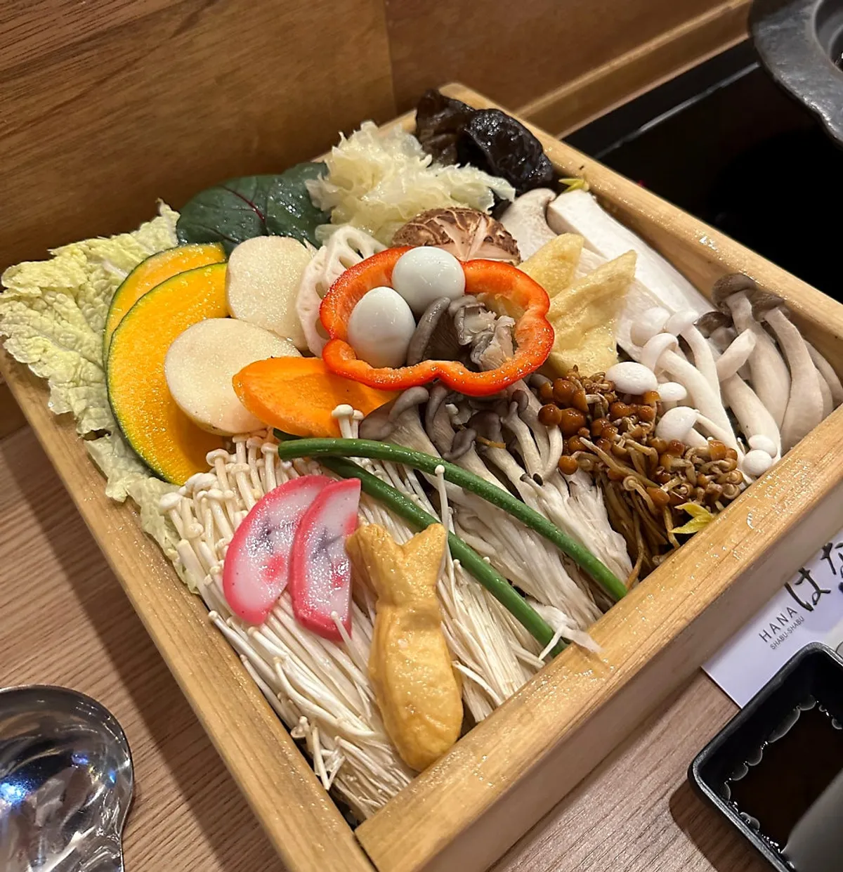 Shabu-shabu table setting at Hana Shabu Shabu Junggye Main Branch