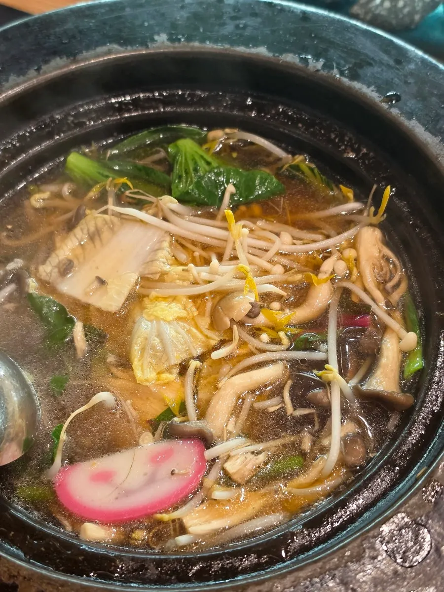 Brisket and sirloin cooked in the broth