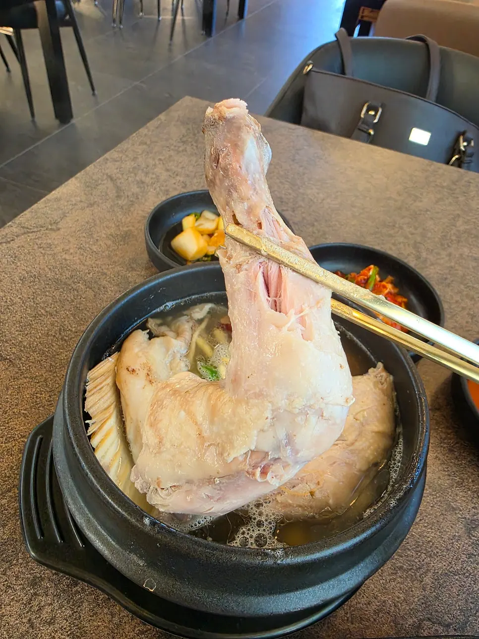 Tender chicken thigh falling off the bone