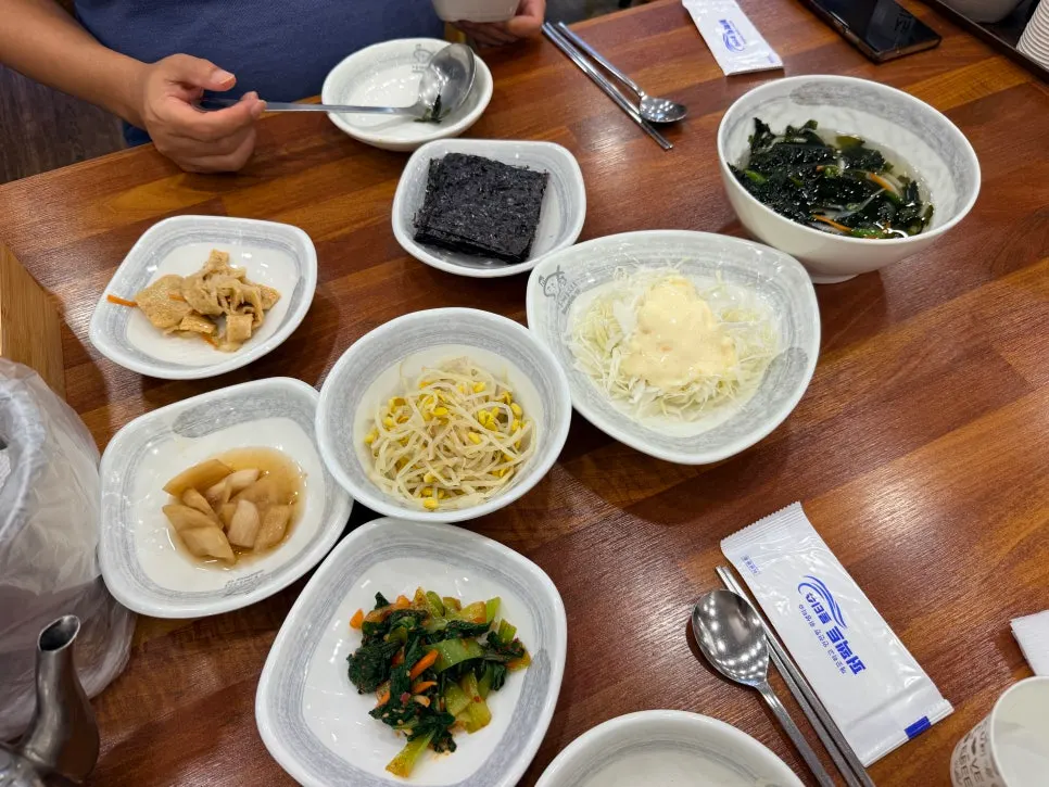 Braised pollock meal with Korean side dishes