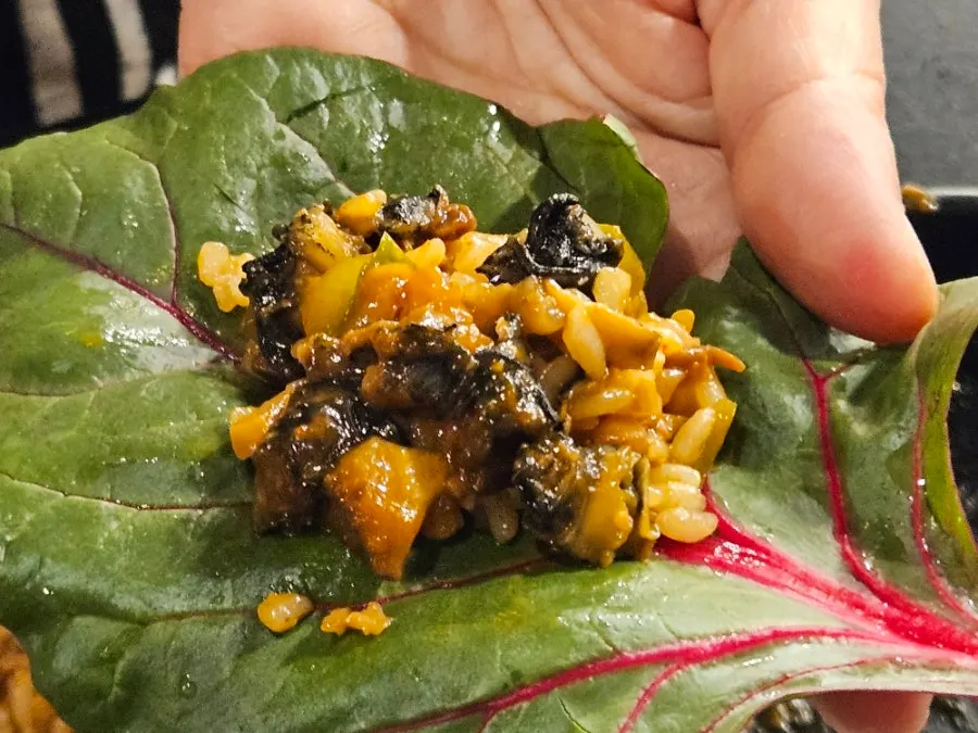 Grilled pork belly wrapped with abalone snail ssamjang