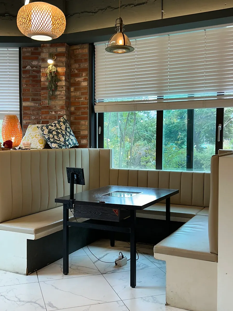 Warm interior of a Hanam restaurant