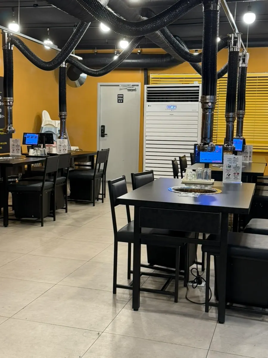 Dining seating inside the Hanam barbecue restaurant