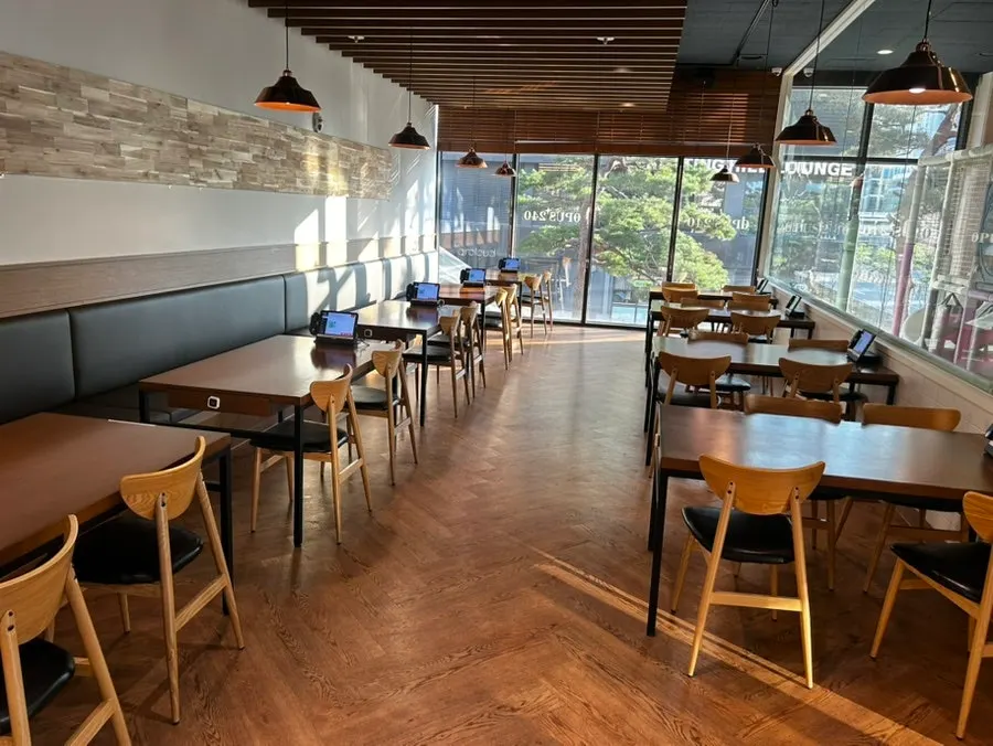 Restaurant area suited for group gatherings and events