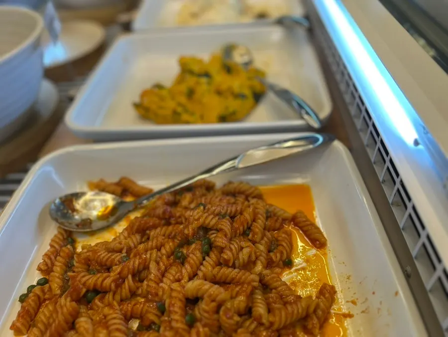 Fried items laid out at the salad bar