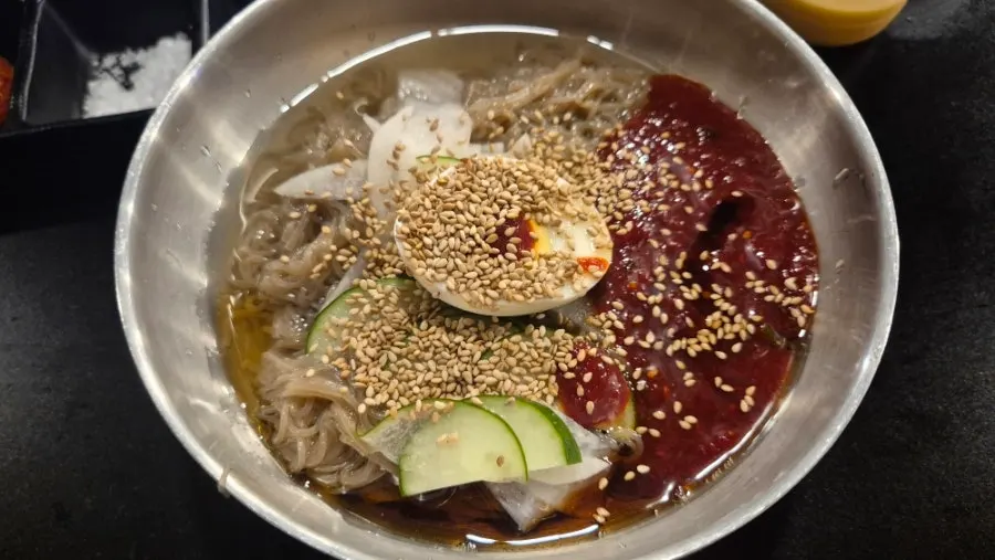 A bowl of bibim naengmyeon
