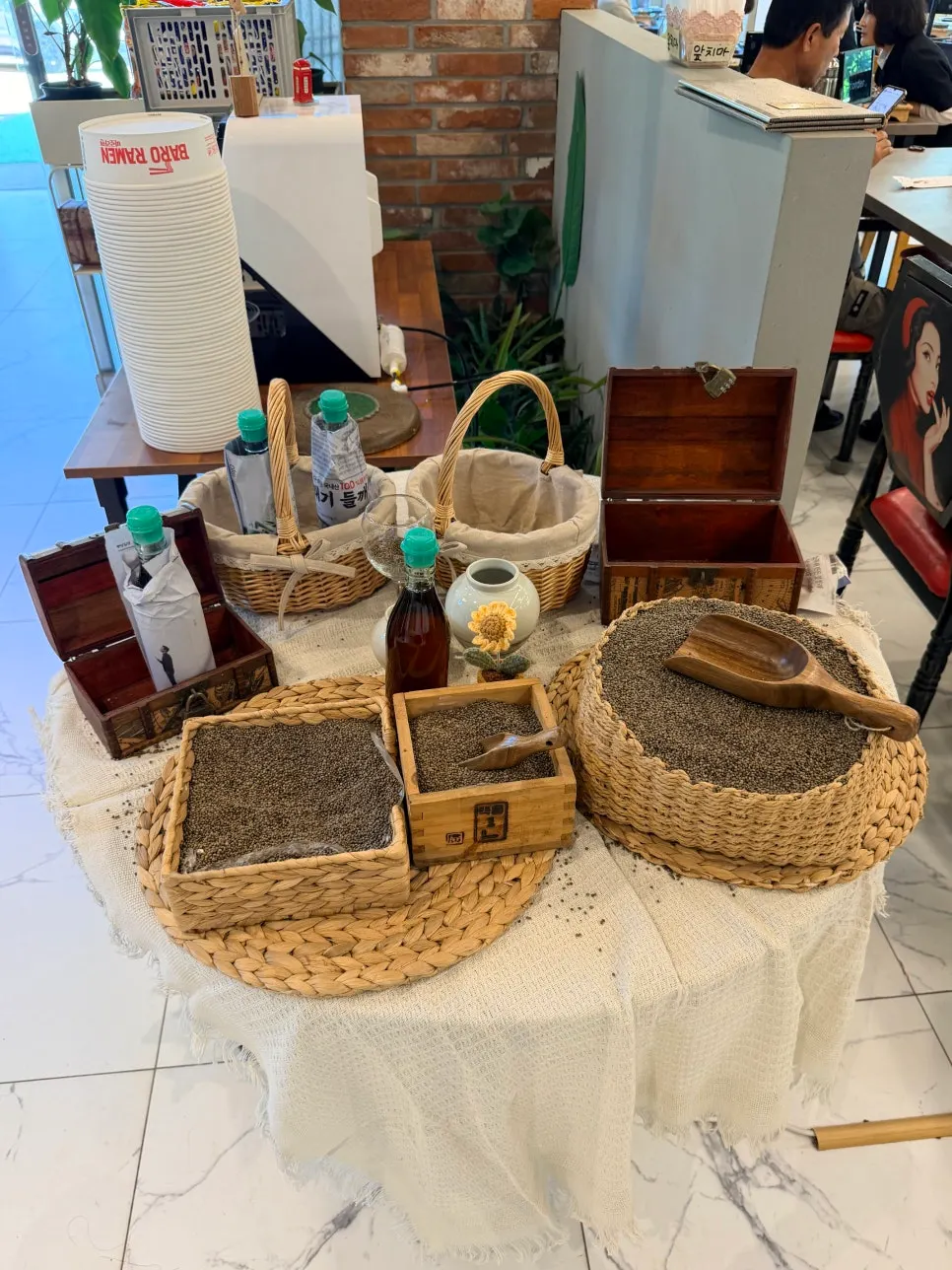 Perilla oil model at the entrance