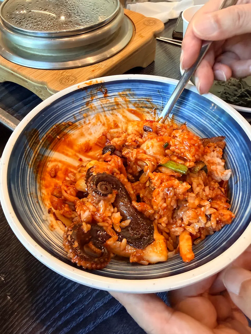 Rice with pollack roe and jjukkumi