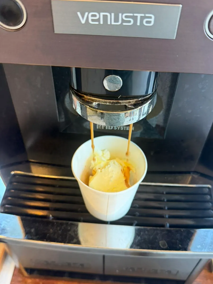 Coffee and ice cream after the meal