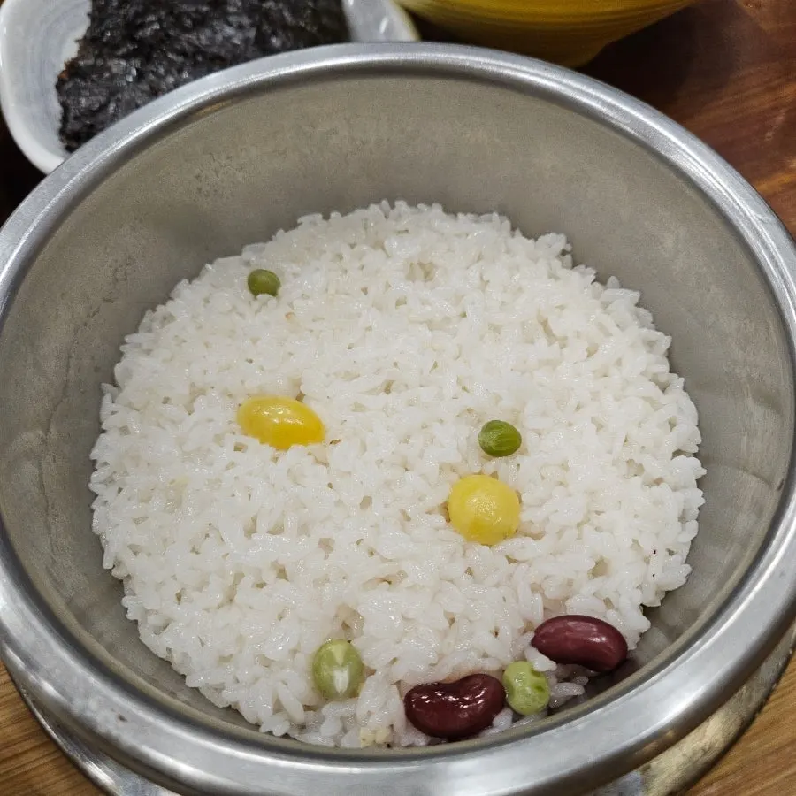 Pot rice ordered alongside the braised pollock