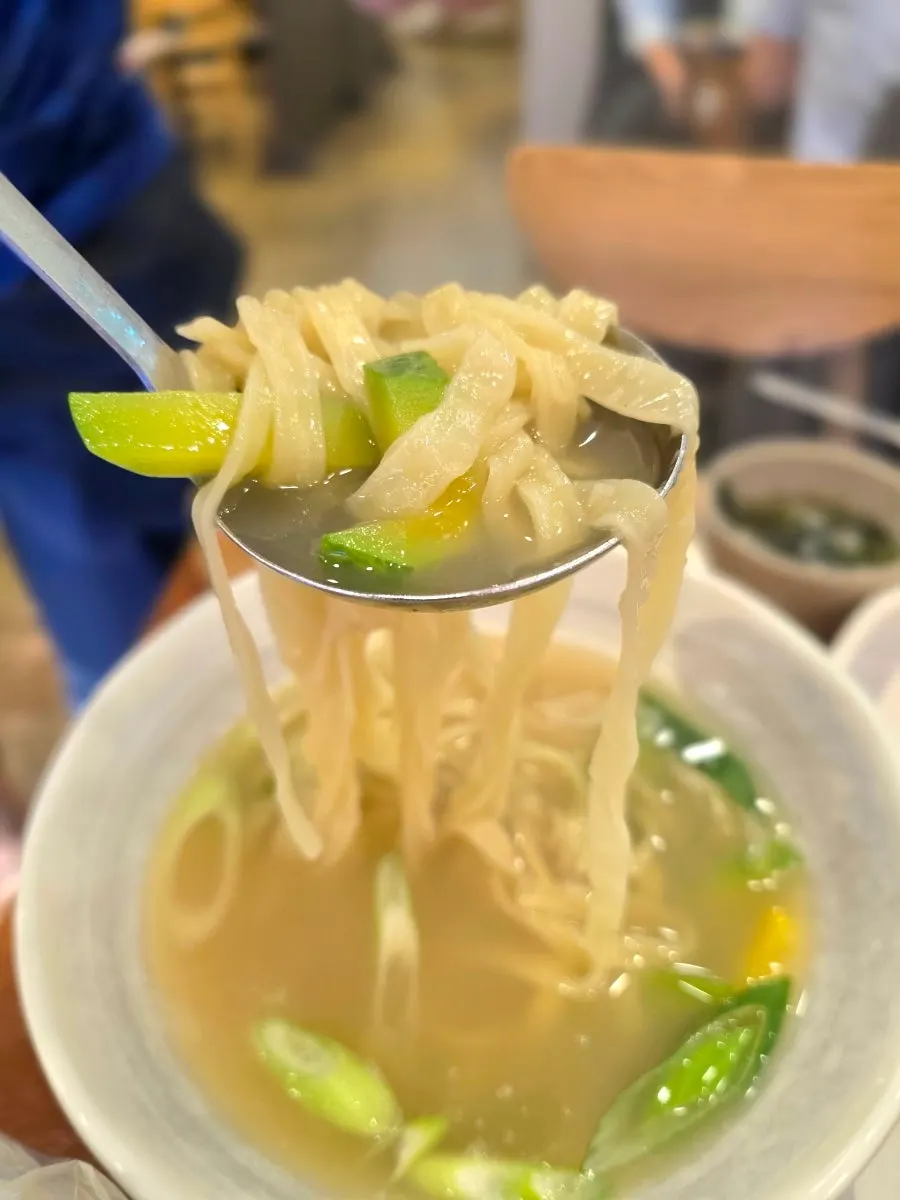 Kids' kalguksu with the broth completely finished